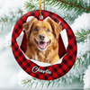 Ornement photo en céramique personnalisé – Cadeaux de Noël ou d’anniversaire pour les amoureux des chiens et des chats, propriétaires d’animaux – Les queues frétillent, les cœurs s’illuminent