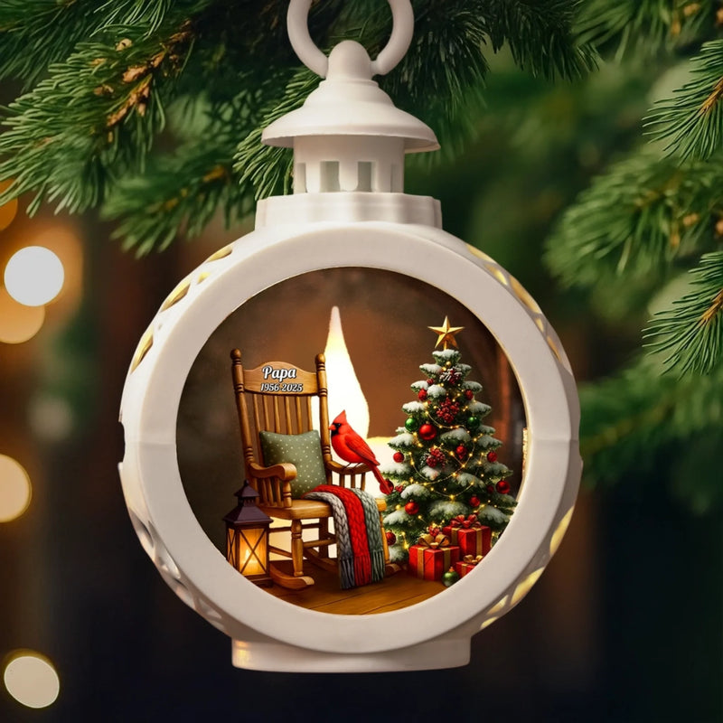 Ornement lanterne personnalisé – Cadeaux de Noël commémoratifs et de sympathie pour la perte d’une maman ou d’un papa – En mémoire d’une vie