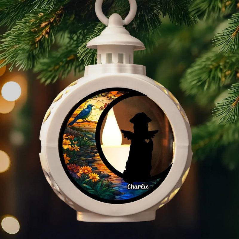 Ornement lanterne personnalisé – Cadeaux de Noël commémoratifs et de sympathie pour chiens – Tes empreintes de pattes sont gravées dans mon cœur