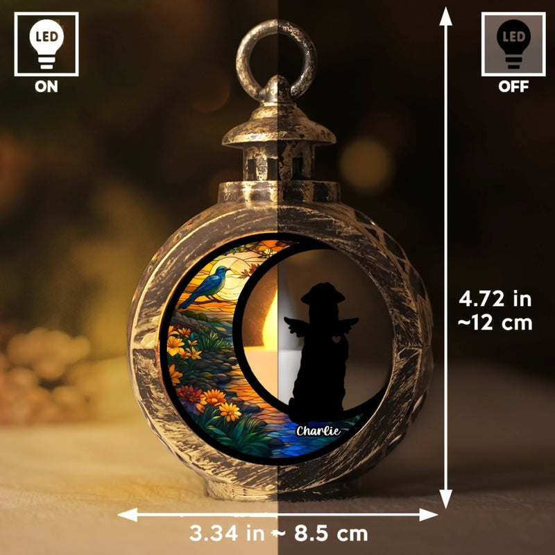 Ornement lanterne personnalisé – Cadeaux de Noël commémoratifs et de sympathie pour chiens – Tes empreintes de pattes sont gravées dans mon cœur