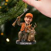 Ornement photo en acrylique personnalisé – Cadeaux de Noël ou d’anniversaire pour les chasseurs – Quand l’équipement de chasse rencontre la magie des fêtes