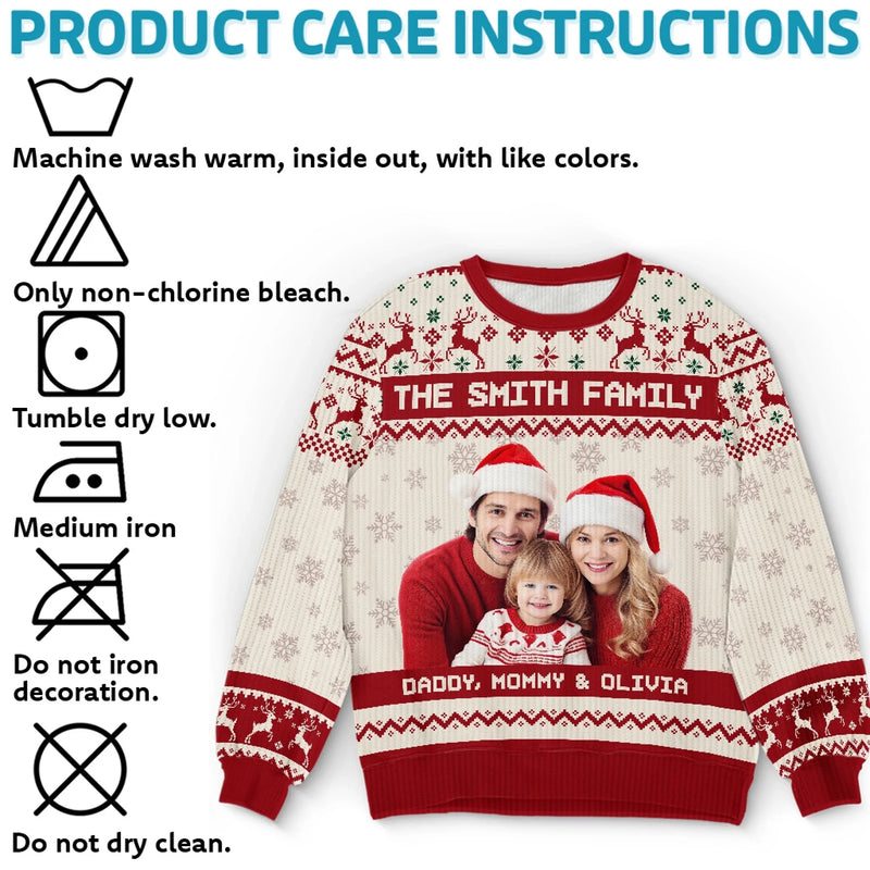 Sweatshirt moche unisexe personnalisé avec photo – Cadeaux de Noël ou d’anniversaire pour maman, papa, enfants – Porter les personnes que vous aimez le plus