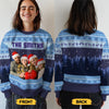Sweatshirt moche unisexe personnalisé avec photo – Cadeaux de Noël ou d’anniversaire pour maman, papa, enfants – Plaisir en famille, fête réussie