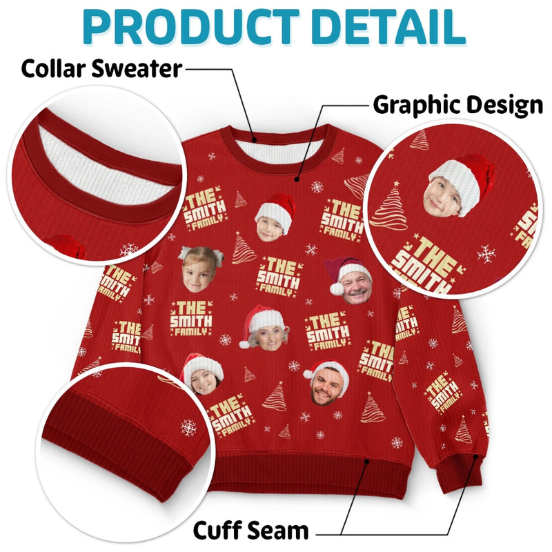 Sweatshirt moche unisexe personnalisé avec photo – Cadeaux de Noël ou d’anniversaire pour maman, papa, enfants – Parce qu’une photo ne suffit pas