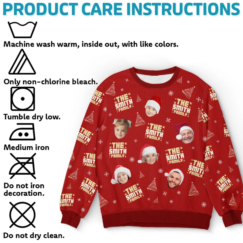 Sweatshirt moche unisexe personnalisé avec photo – Cadeaux de Noël ou d’anniversaire pour maman, papa, enfants – Parce qu’une photo ne suffit pas