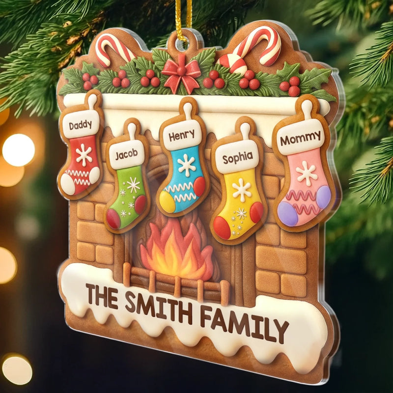 Ornement en acrylique personnalisé – Cadeaux de Noël ou d’anniversaire pour maman, papa, enfants – La magie de Noël de notre famille