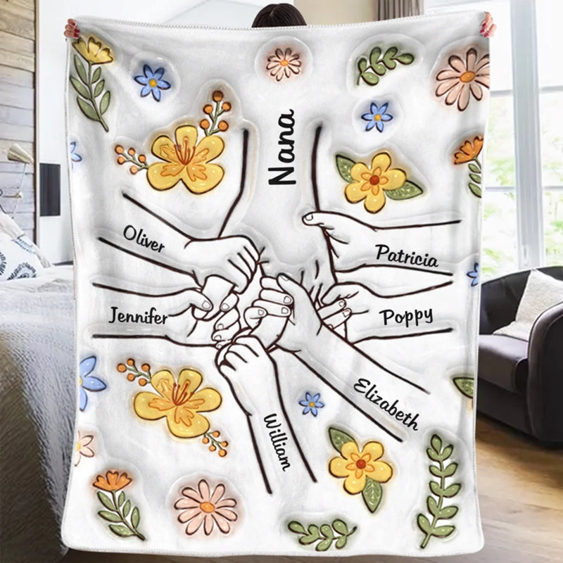 Couverture imprimée avec effet 3D gonflé personnalisée – Cadeaux d’anniversaire pour maman, fille, famille – Nous t’aimons maman