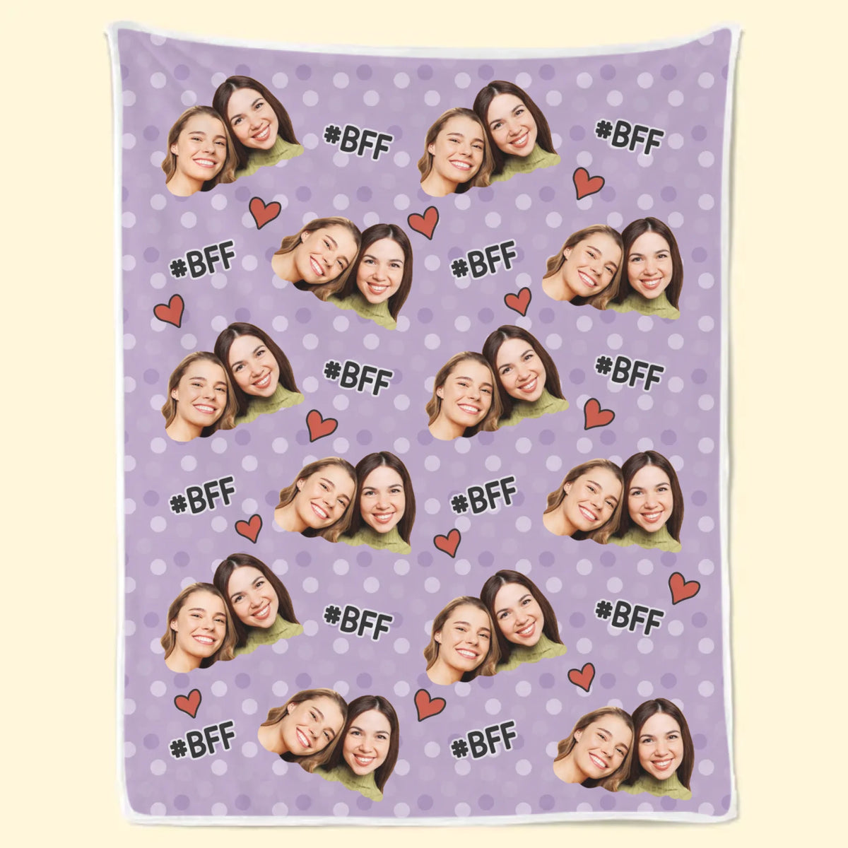 Couverture personnalisée avec photo – L’amour est beau, l’amitié est meilleure – Cadeau de Noël pour meilleures amies, BFF, sœurs