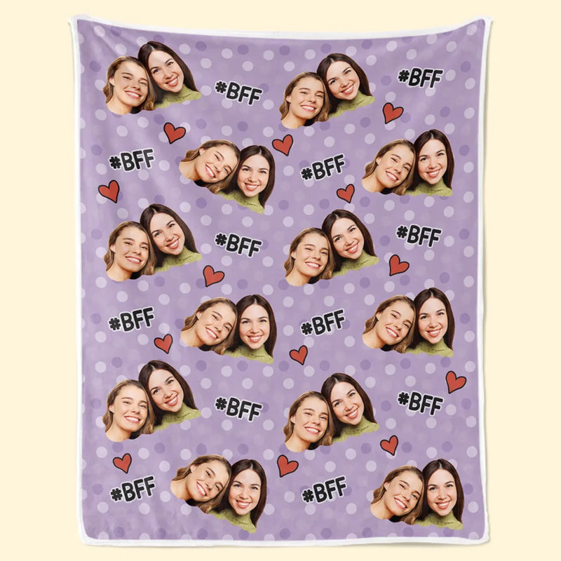 Couverture personnalisée avec photo – L’amour est beau, l’amitié est meilleure – Cadeau de Noël pour meilleures amies, BFF, sœurs
