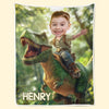 Couverture personnalisée avec photo – Cadeaux pour enfants, nouvelles mamans, nouveaux papas, nouveaux parents – Rugir comme un dinosaure