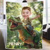 Couverture personnalisée avec photo – Cadeaux pour enfants, nouvelles mamans, nouveaux papas, nouveaux parents – Rugir comme un dinosaure