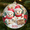 Ornement bonhomme de neige en acrylique personnalisé – Cadeaux d’anniversaire, de Noël ou de mariage pour mari et femme, lui et elle – Couple de neige, amour de neige