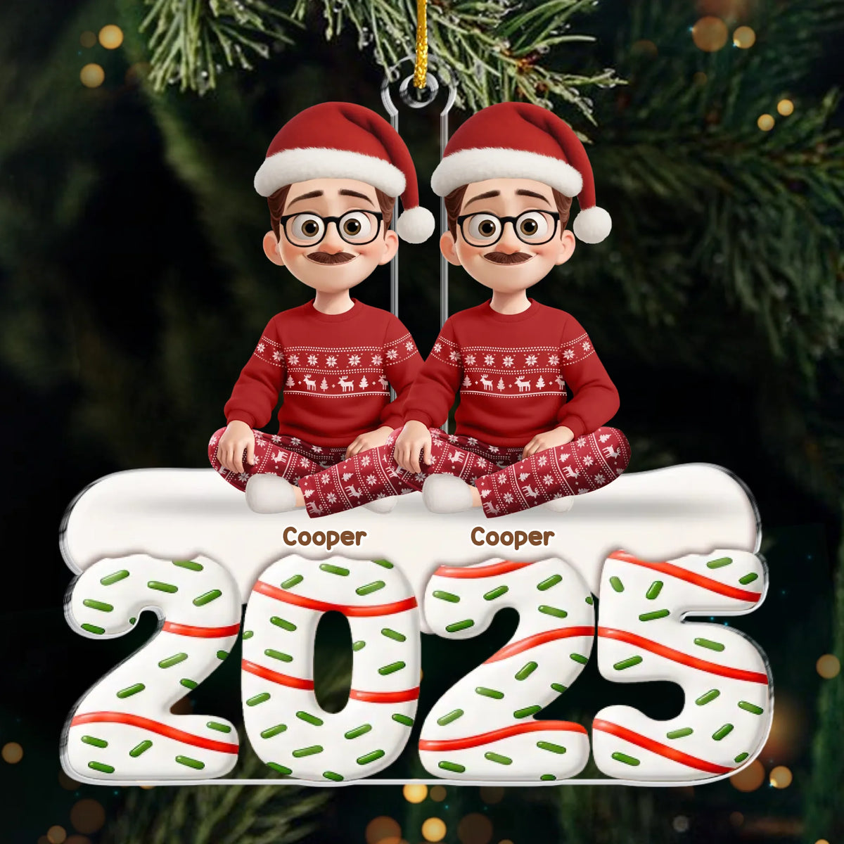 Ornement en acrylique personnalisé – Cadeaux de Noël ou d’anniversaire pour la famille, les amoureux des chiens et des chats – Le bonheur se savoure à chaque instant