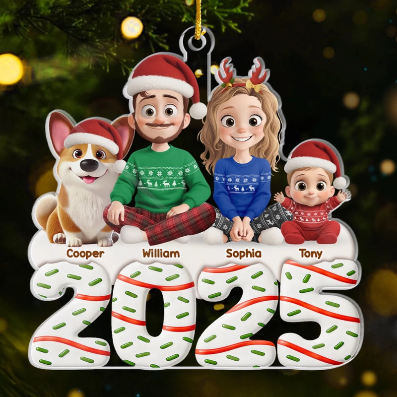 Ornement en acrylique personnalisé – Cadeaux de Noël ou d’anniversaire pour la famille, les amoureux des chiens et des chats – Le bonheur se savoure à chaque instant