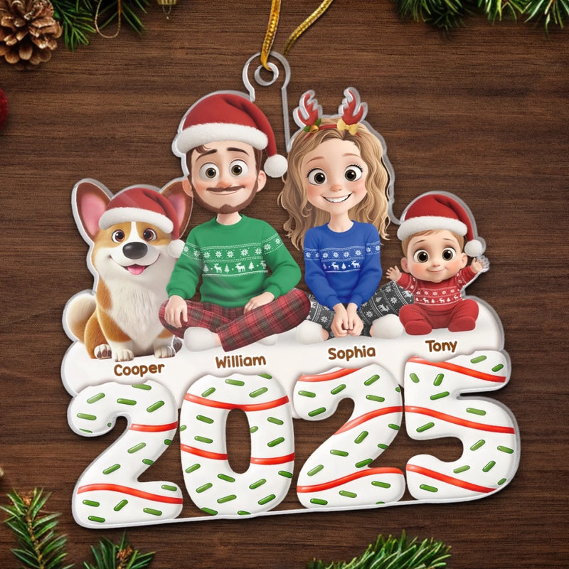 Ornement en acrylique personnalisé – Cadeaux de Noël ou d’anniversaire pour la famille, les amoureux des chiens et des chats – Le bonheur se savoure à chaque instant