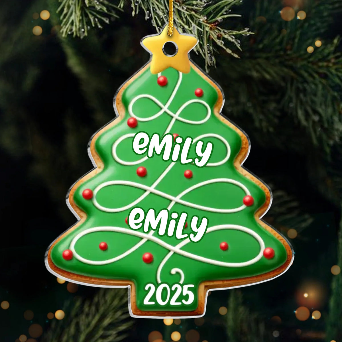 Ornement en acrylique personnalisé – Cadeaux de Noël ou d’anniversaire pour maman, papa, enfants – Notre amour est éternel