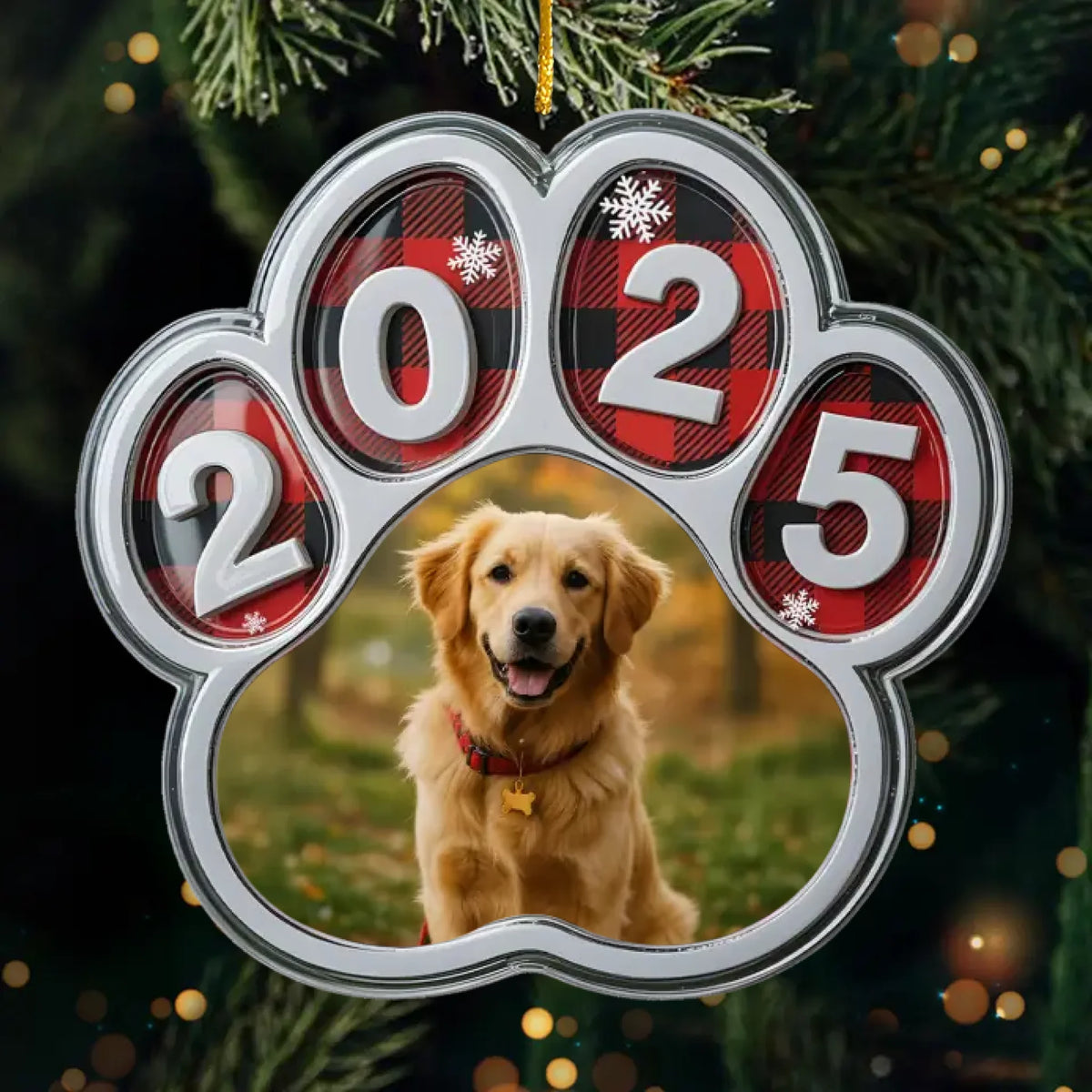 Ornement photo en acrylique personnalisé – Cadeaux de Noël commémoratifs et de sympathie pour chiens et chats – Toujours à côté de mon âme