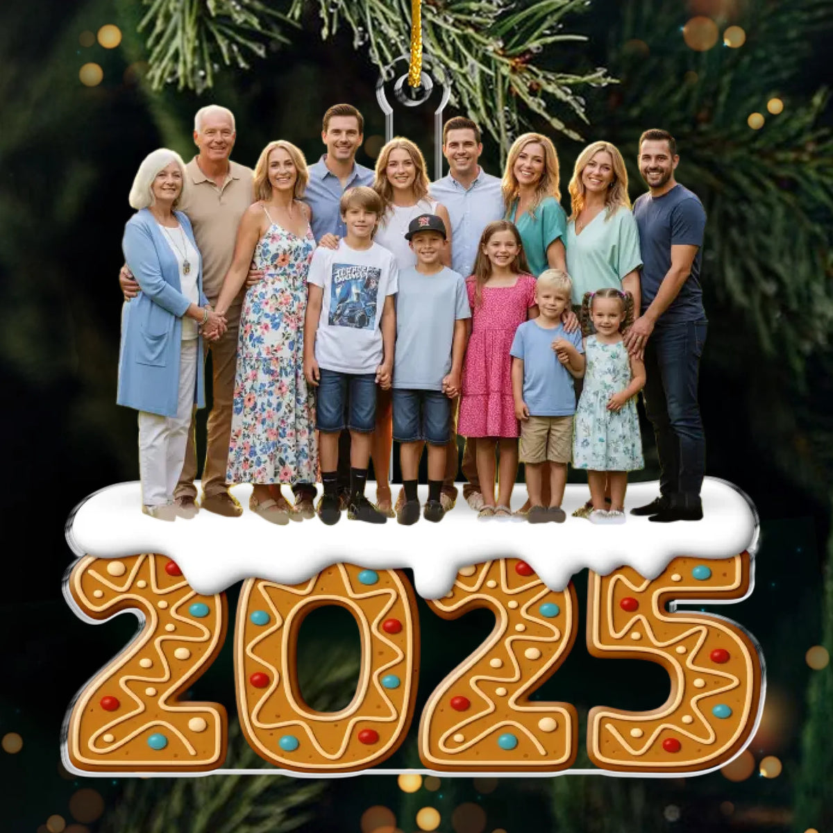 Ornement en acrylique personnalisé avec photo – Cadeaux de Noël et d'anniversaire pour maman, papa, frère, sœur, enfants – Enveloppé d'amour