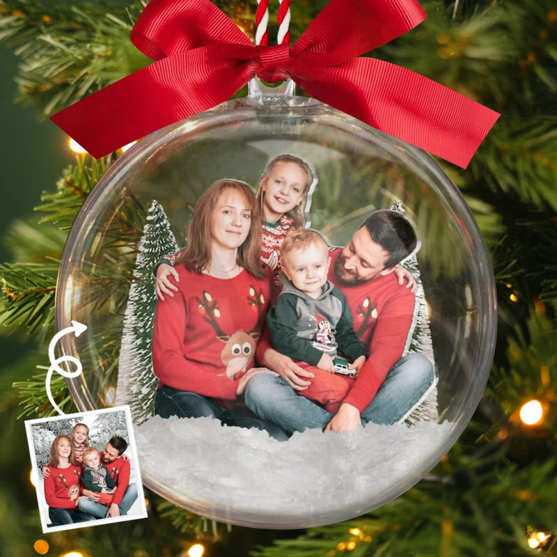 Boule de Noël en acrylique 3D personnalisée avec photo – Cadeaux de Noël et d’anniversaire pour maman, papa, enfants – Notre plus beau cadeau, c’est d’être ensemble