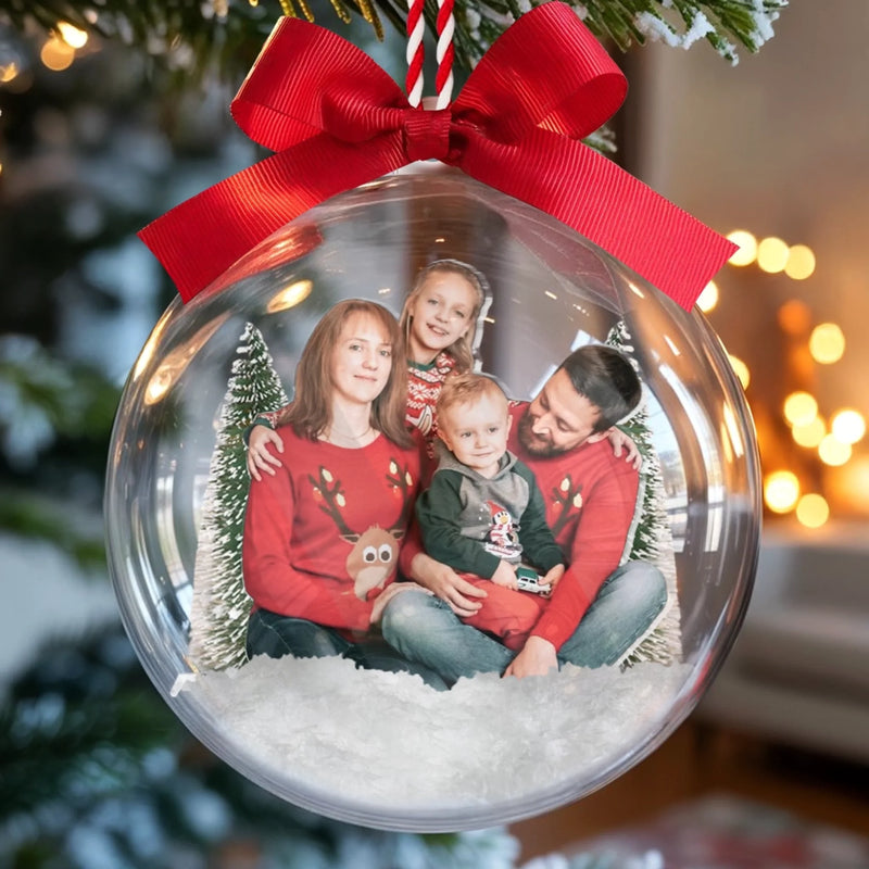 Boule de Noël en acrylique 3D personnalisée avec photo – Cadeaux de Noël et d’anniversaire pour maman, papa, enfants – Notre plus beau cadeau, c’est d’être ensemble