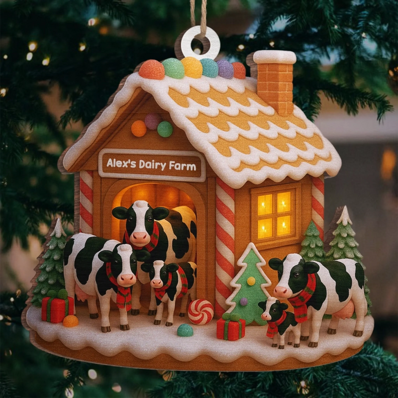 Ornement En Bois Personnalisé - Cadeaux De Noël Et D’Anniversaire Pour Femmes Et Hommes - La Vie Est Plus Belle Avec Des Meuh