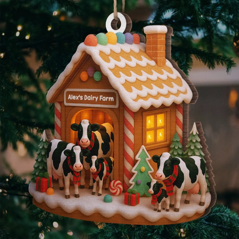 Ornement En Bois Personnalisé - Cadeaux De Noël Et D’Anniversaire Pour Femmes Et Hommes - La Vie Est Plus Belle Avec Des Meuh