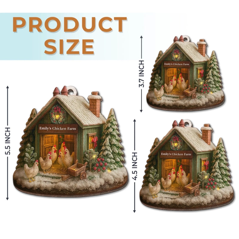 Ornement En Bois Personnalisé – Cadeaux De Noël Et D’Anniversaire Pour Femmes Et Hommes – Amour De Poules, Vie À La Ferme, Joie De Noël