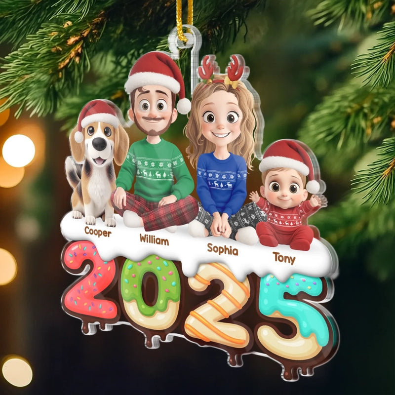 Ornement En Acrylique Personnalisé - Cadeaux De Noël Et D’Anniversaire Pour Famille, Amoureux Des Chiens Et Chats - Notre Famille Notre Toujours