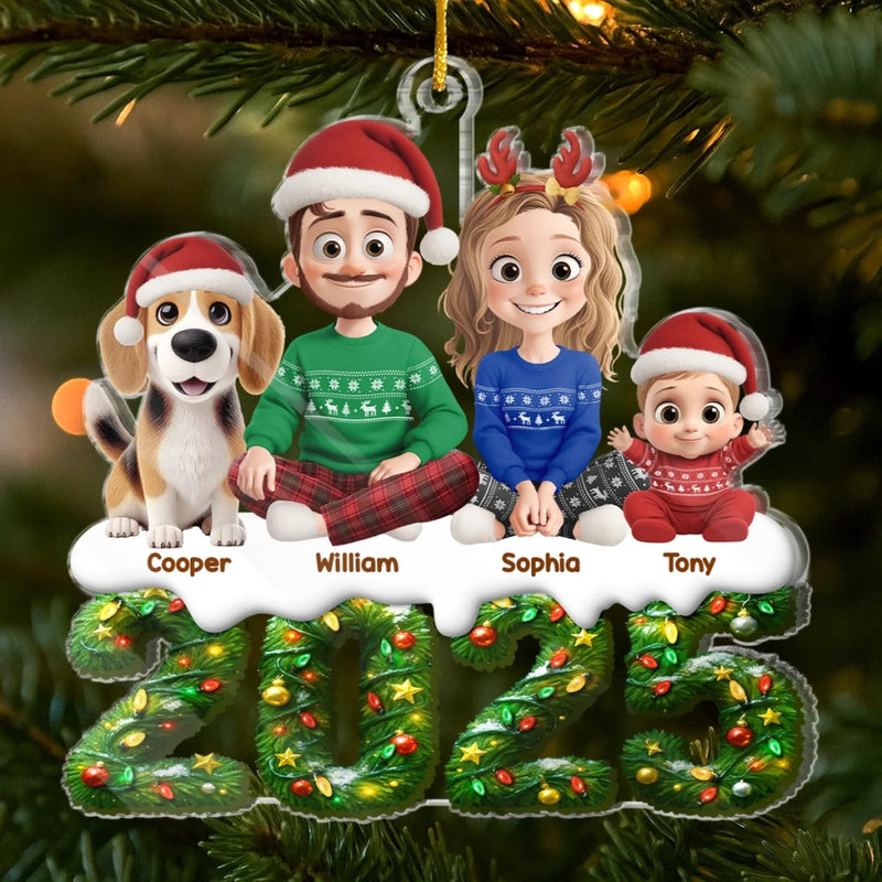 Ornement En Acrylique Personnalisé - Cadeaux De Noël Et D’Anniversaire Pour Famille, Amoureux Des Chiens Et Chats - Là Où L’Amour Se Rassemble