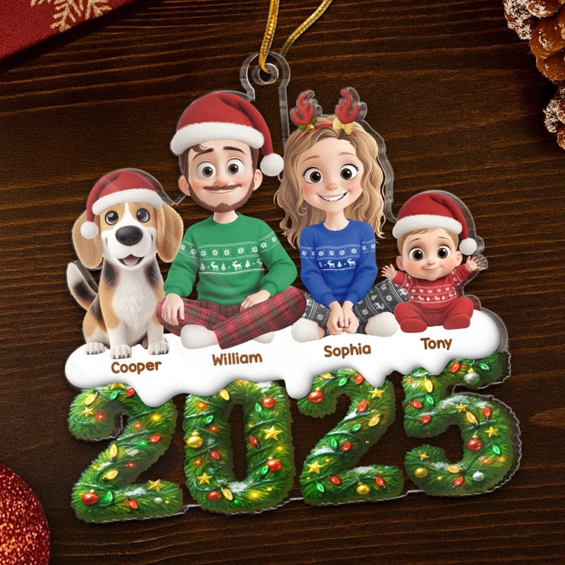 Ornement En Acrylique Personnalisé - Cadeaux De Noël Et D’Anniversaire Pour Famille, Amoureux Des Chiens Et Chats - Là Où L’Amour Se Rassemble