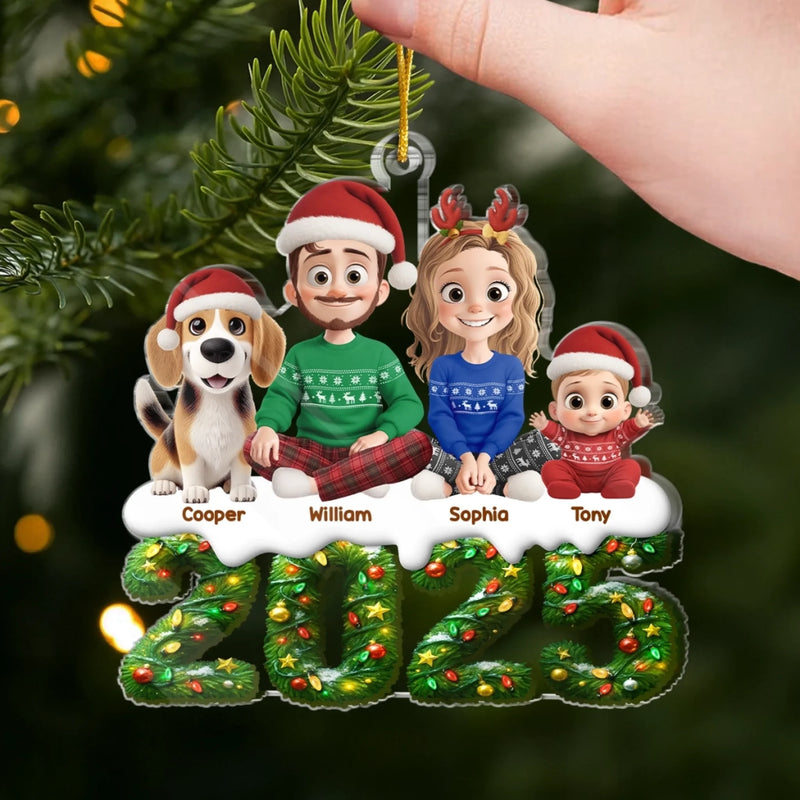 Ornement En Acrylique Personnalisé - Cadeaux De Noël Et D’Anniversaire Pour Famille, Amoureux Des Chiens Et Chats - Là Où L’Amour Se Rassemble