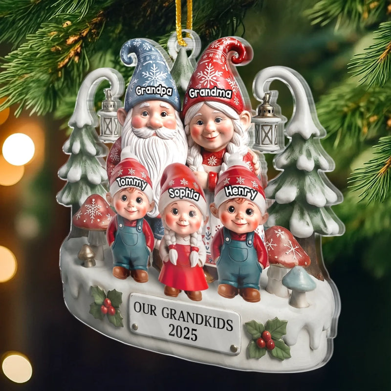 Ornement Rotatif En Acrylique Personnalisé - Cadeaux De Noël Et D’Anniversaire Pour Maman, Papa, Grand-Mère, Grand-Père, Enfants - Ensemble La Maison Devient Plus Magique