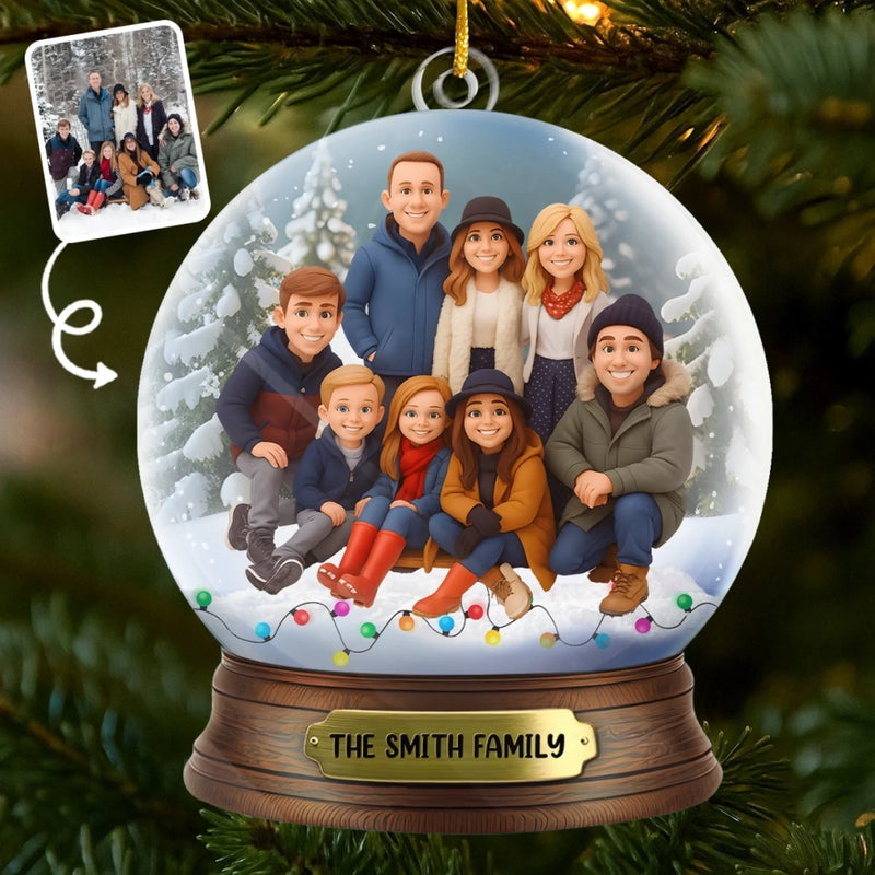 Ornement En Acrylique Personnalisé Avec Photo - Cadeaux De Noël Et D’Anniversaire Pour Maman, Papa, Frère, Sœur, Enfants - Soirées En Famille, Lumières Scintillantes