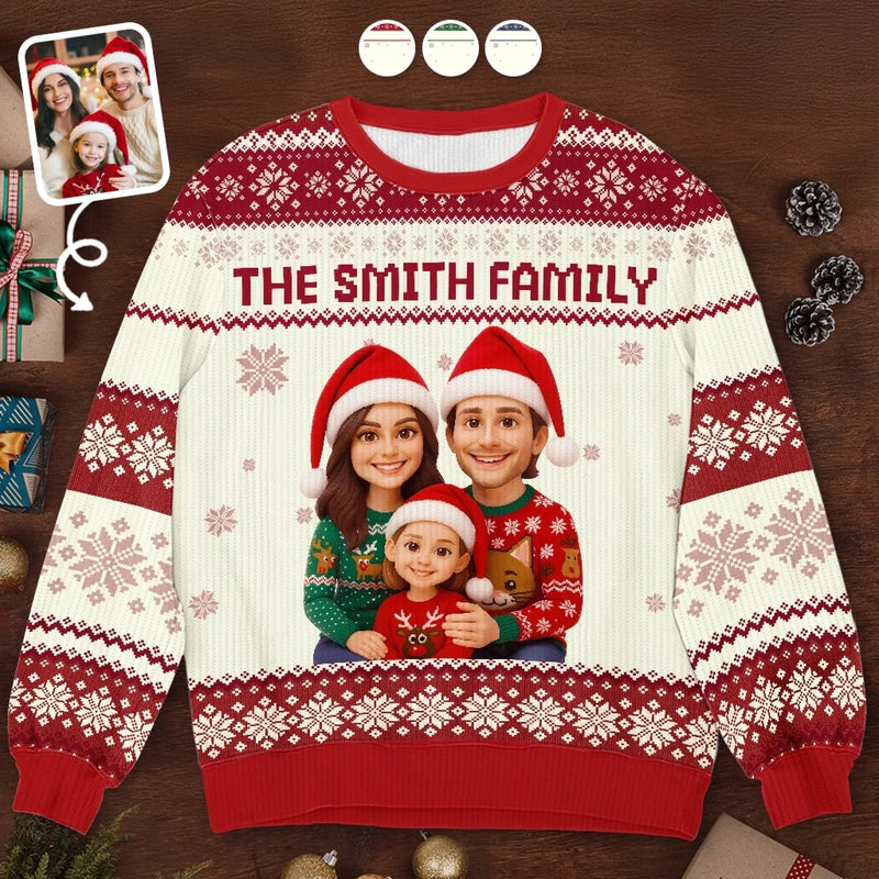 Sweatshirt Laid Unisexe Personnalisé Avec Photo - Cadeaux De Noël Et D’Anniversaire Pour Maman, Papa, Frère, Sœur, Enfants - Tout Enveloppé D’Amour