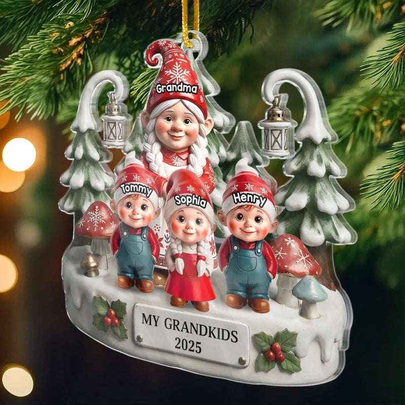 Ornement En Acrylique Personnalisé En Forme De Nain - Cadeaux De Noël Et D’Anniversaire Pour Maman, Grand-Mère, Enfants - Mes Petits-Enfants Sont Spéciaux