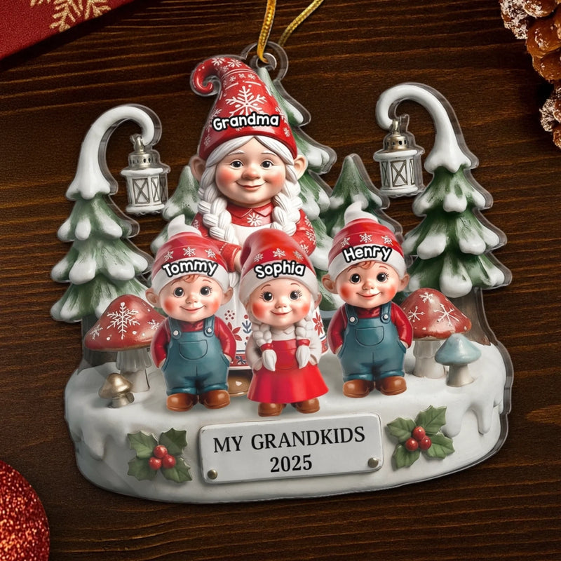 Ornement En Acrylique Personnalisé En Forme De Nain - Cadeaux De Noël Et D’Anniversaire Pour Maman, Grand-Mère, Enfants - Mes Petits-Enfants Sont Spéciaux