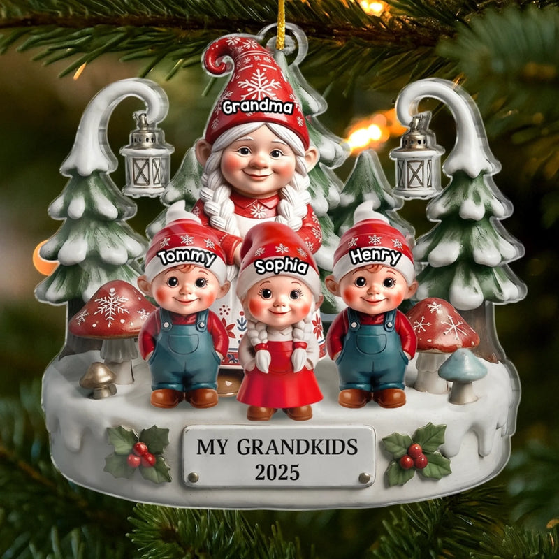 Ornement En Acrylique Personnalisé En Forme De Nain - Cadeaux De Noël Et D’Anniversaire Pour Maman, Grand-Mère, Enfants - Mes Petits-Enfants Sont Spéciaux