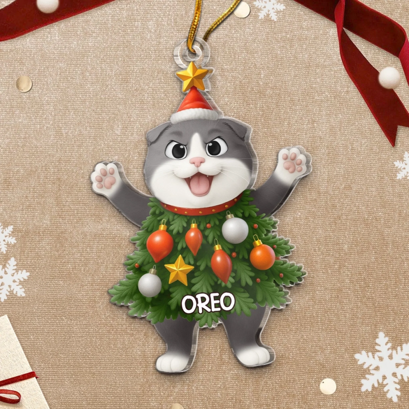 Ornement En Acrylique Personnalisé - Cadeaux De Noël Et D’Anniversaire Pour Amoureux Des Chats, Maman Et Papa Chats - Les Pattes Rendent Les Fêtes Plus Chaleureuses