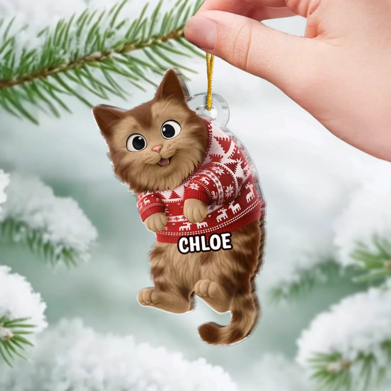 Ornement En Acrylique Personnalisé - Cadeaux De Noël Et D’Anniversaire Pour Amoureux Des Chats, Maman Et Papa Chats - Les Chats Apportent De La Lumière Aux Fêtes