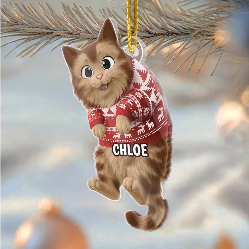 Ornement En Acrylique Personnalisé - Cadeaux De Noël Et D’Anniversaire Pour Amoureux Des Chats, Maman Et Papa Chats - Les Chats Apportent De La Lumière Aux Fêtes