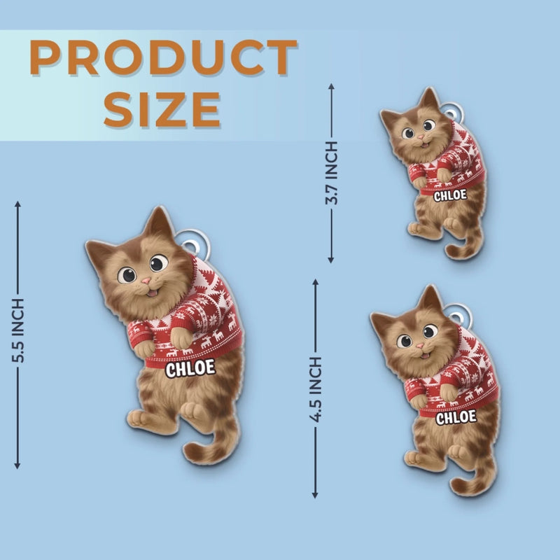 Ornement En Acrylique Personnalisé - Cadeaux De Noël Et D’Anniversaire Pour Amoureux Des Chats, Maman Et Papa Chats - Les Chats Apportent De La Lumière Aux Fêtes