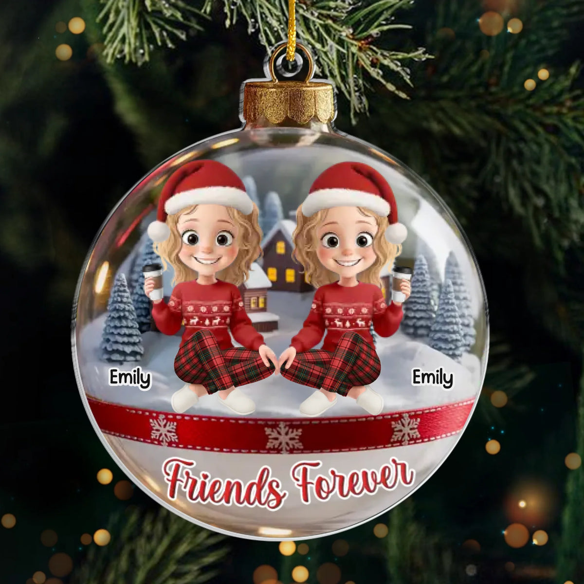 Ornement En Acrylique Personnalisé - Cadeaux De Noël Et D’Anniversaire Pour Meilleures Amies, Femmes, Sœurs, BFF - Lien Au-Delà Du Temps