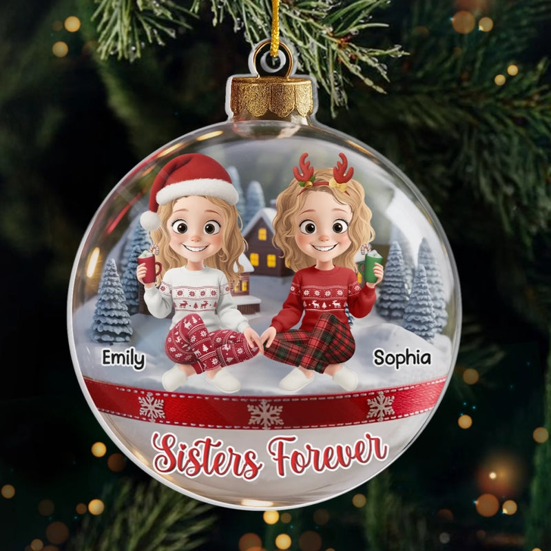 Ornement En Acrylique Personnalisé - Cadeaux De Noël Et D’Anniversaire Pour Meilleures Amies, Femmes, Sœurs, BFF - Lien Au-Delà Du Temps