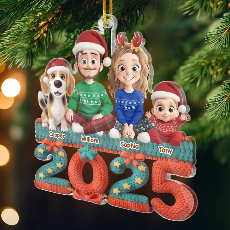 Ornement En Acrylique Personnalisé - Cadeaux De Noël Et D’Anniversaire Pour Famille, Amoureux Des Chiens Et Chats - L’Amour Vit Ici