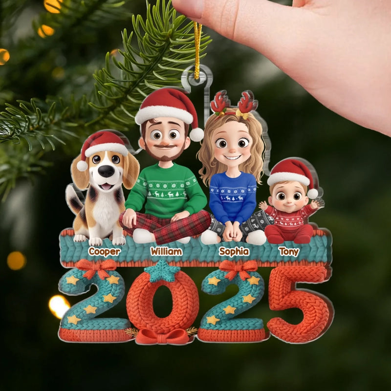 Ornement En Acrylique Personnalisé - Cadeaux De Noël Et D’Anniversaire Pour Famille, Amoureux Des Chiens Et Chats - L’Amour Vit Ici