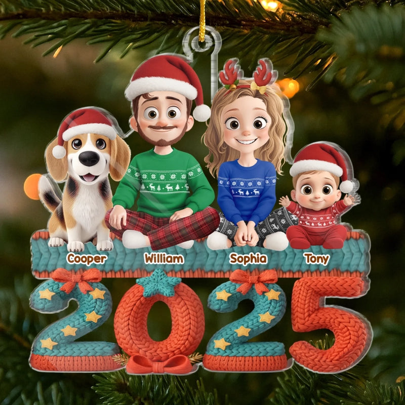 Ornement En Acrylique Personnalisé - Cadeaux De Noël Et D’Anniversaire Pour Famille, Amoureux Des Chiens Et Chats - L’Amour Vit Ici