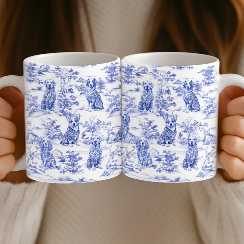 Mug Personnalisé - Cadeaux D’Anniversaire Pour Amoureux Des Chiens, Papa Et Maman Chiens - Sirotez Avec Style, Aboyez En Bleu