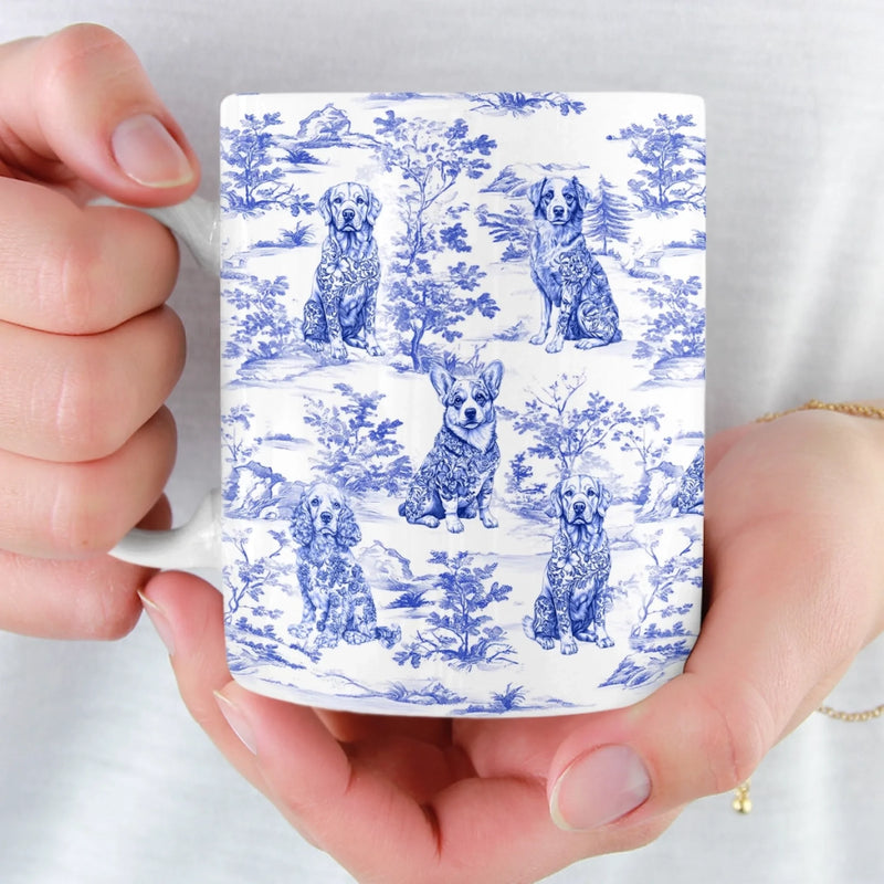 Mug Personnalisé - Cadeaux D’Anniversaire Pour Amoureux Des Chiens, Papa Et Maman Chiens - Sirotez Avec Style, Aboyez En Bleu
