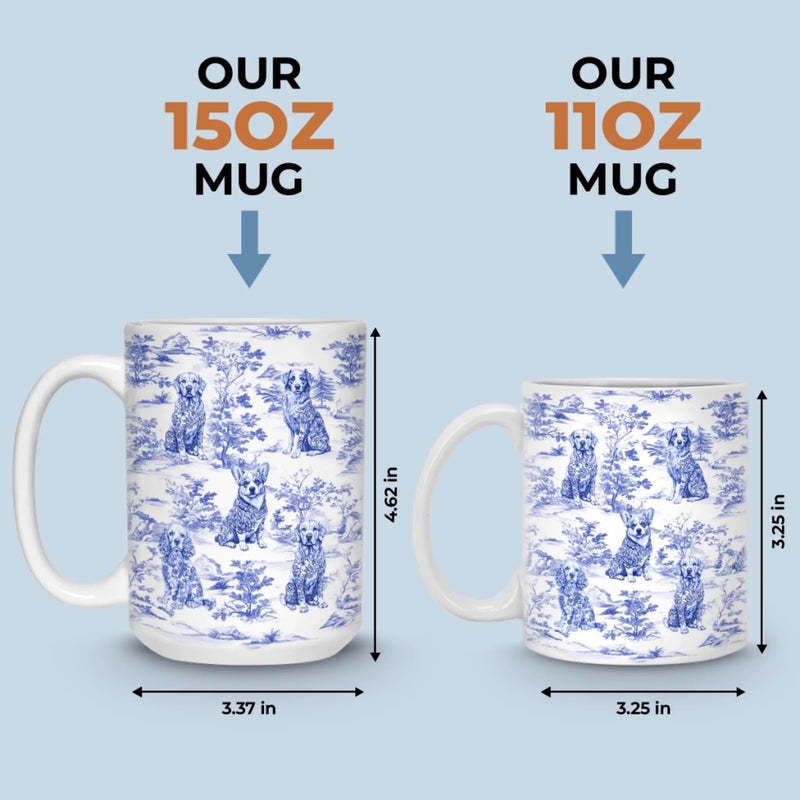 Mug Personnalisé - Cadeaux D’Anniversaire Pour Amoureux Des Chiens, Papa Et Maman Chiens - Sirotez Avec Style, Aboyez En Bleu