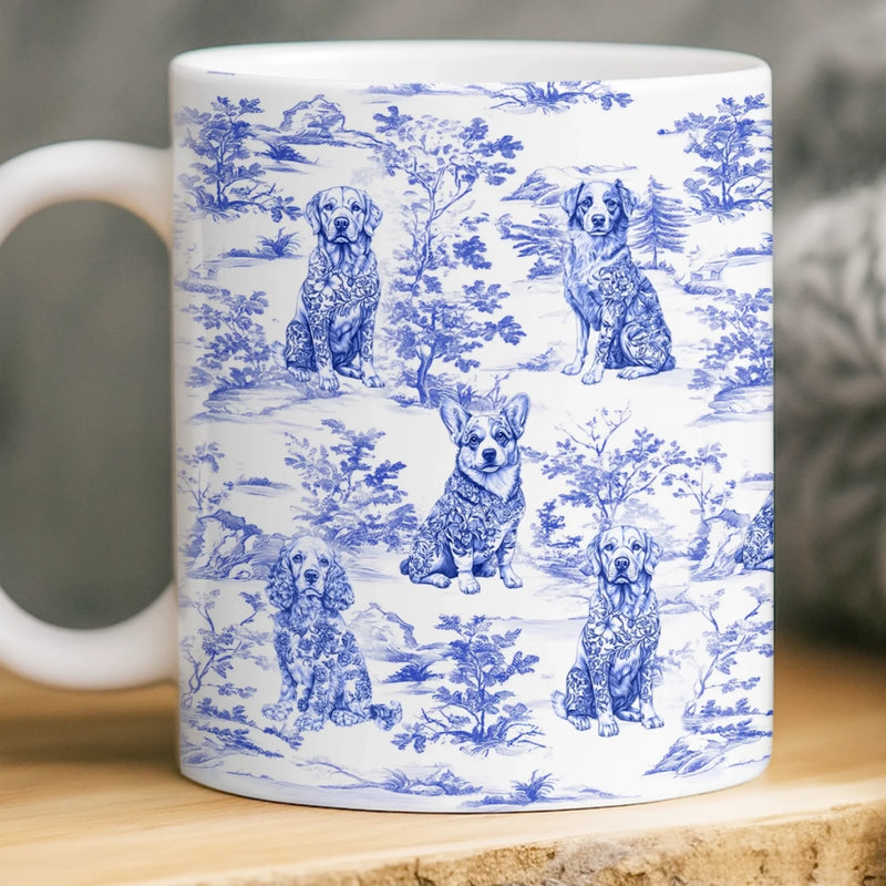 Mug Personnalisé - Cadeaux D’Anniversaire Pour Amoureux Des Chiens, Papa Et Maman Chiens - Sirotez Avec Style, Aboyez En Bleu